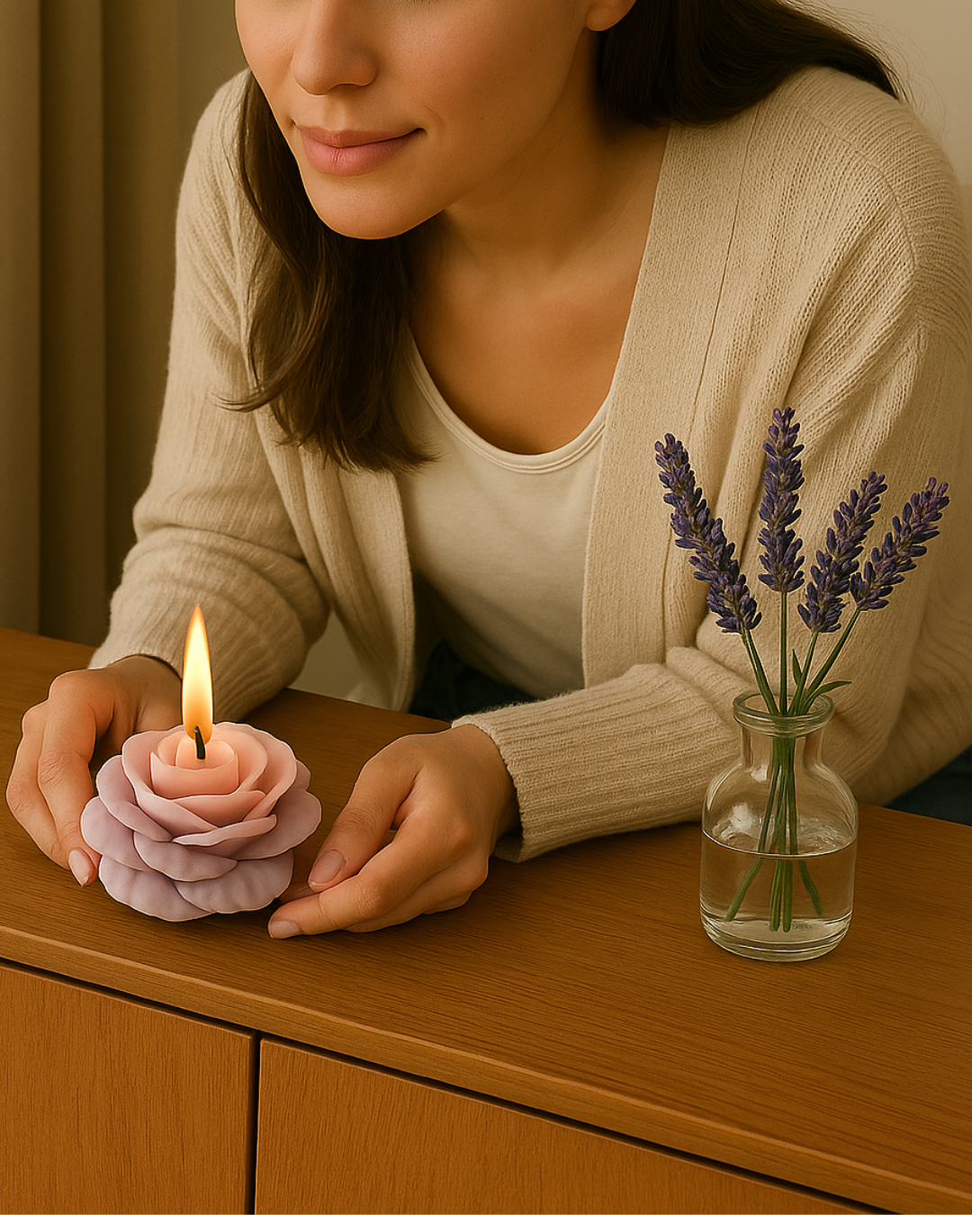 Bougie fleur senteur lavande – Délicate et relaxante
